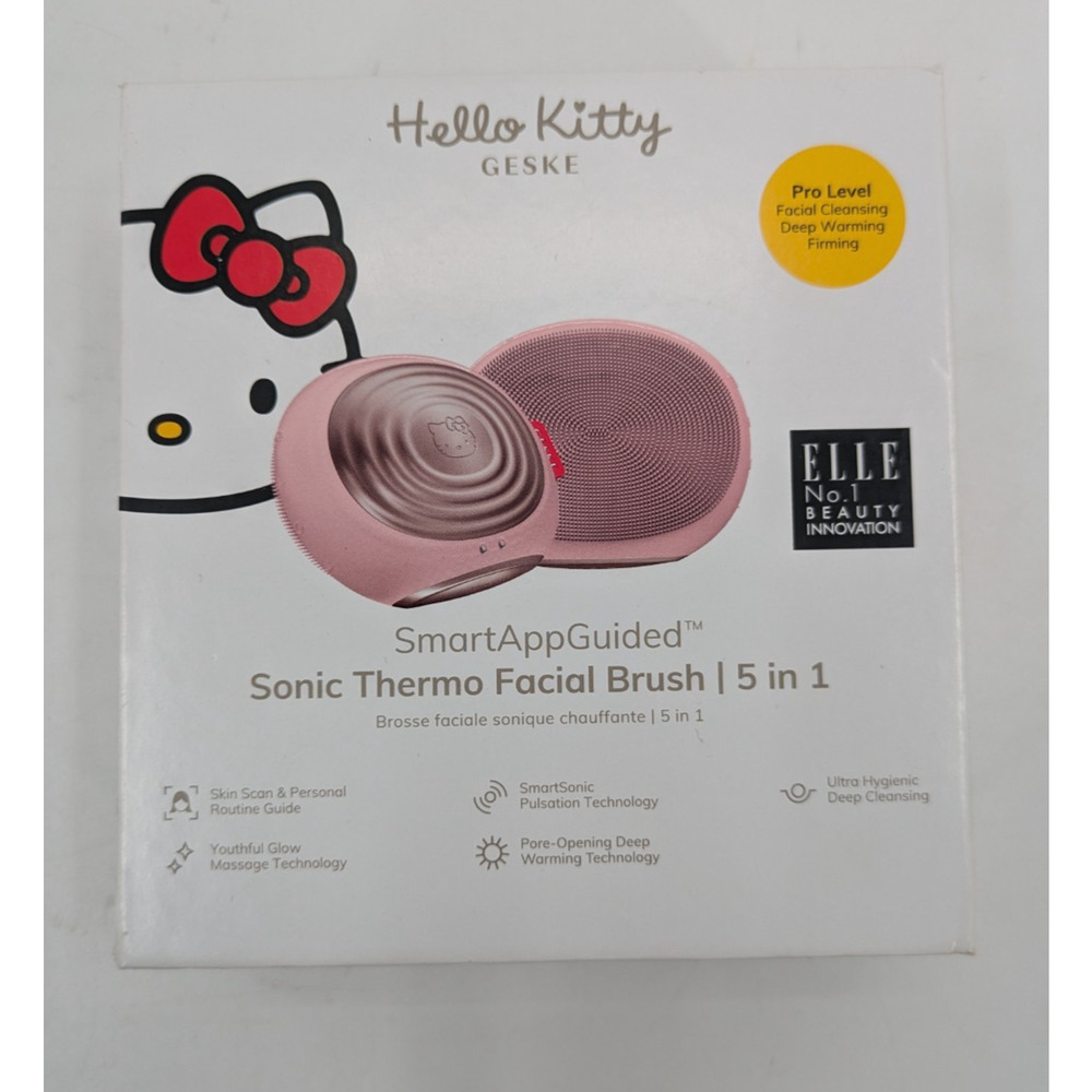 Hello Kitty Geske SmartAppGuided Sonic Thermo Facial Brush 5-in-1 Facial Care